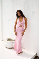 Palm Tree Paradise Halter Top Pink