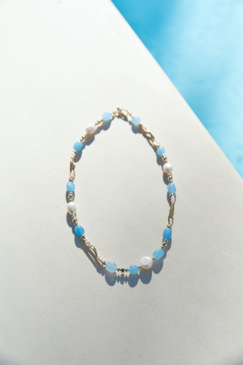 Sea Glass Necklace Blue