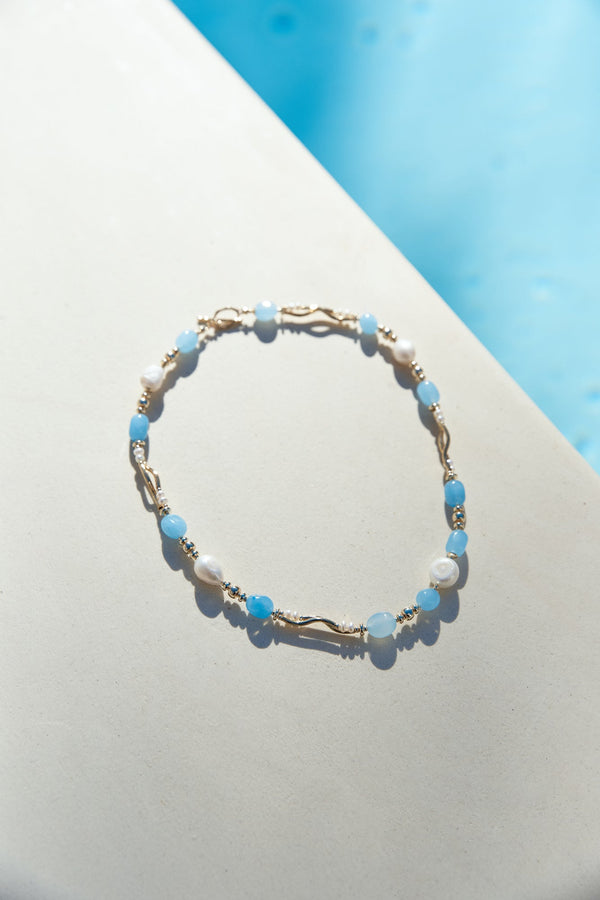 Sea Glass Necklace Blue