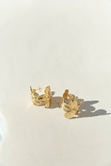 18K Gold Plated Aloha Dreams Flower Hoop Earrings Gold