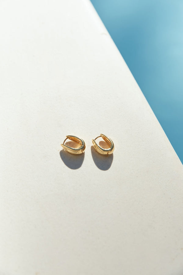 14k Gold Plated Crystal Cove Earrings Gold