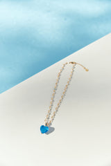 Heart You Necklace Blue