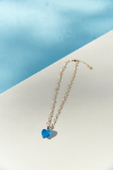 Heart You Necklace Blue