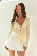 Peaceful Days Long Sleeve Top Yellow