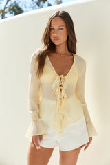 Peaceful Days Long Sleeve Top Yellow