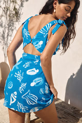 Slowing Down Mini Dress Blue