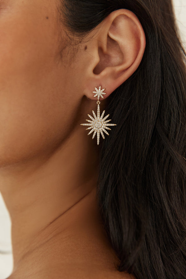 18k Gold Plated Under Stars Earrings Gold