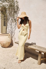 Palm Tree Paradise Halter Top Yellow
