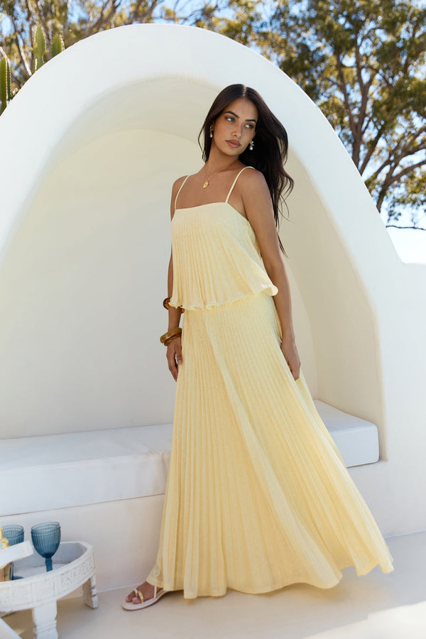 Basking Sunshine Maxi Skirt Yellow
