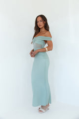 You’re Radiant Off Shoulder Maxi Dress Green