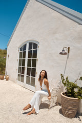 Palm Tree Paradise Maxi Skirt White