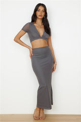 Enchanted Horizon Maxi Skirt Grey