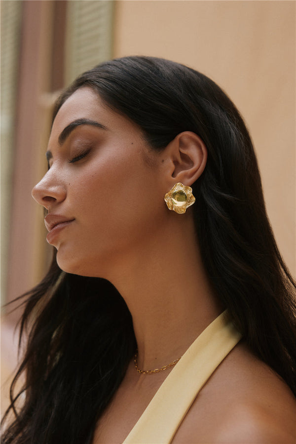 18k Gold Plated Soliel Earrings Gold