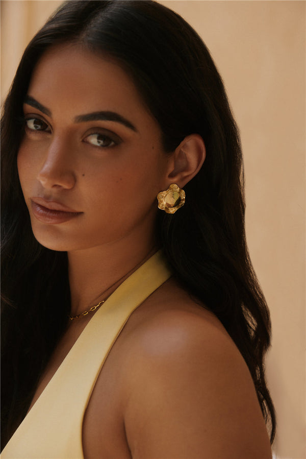 18k Gold Plated Soliel Earrings Gold