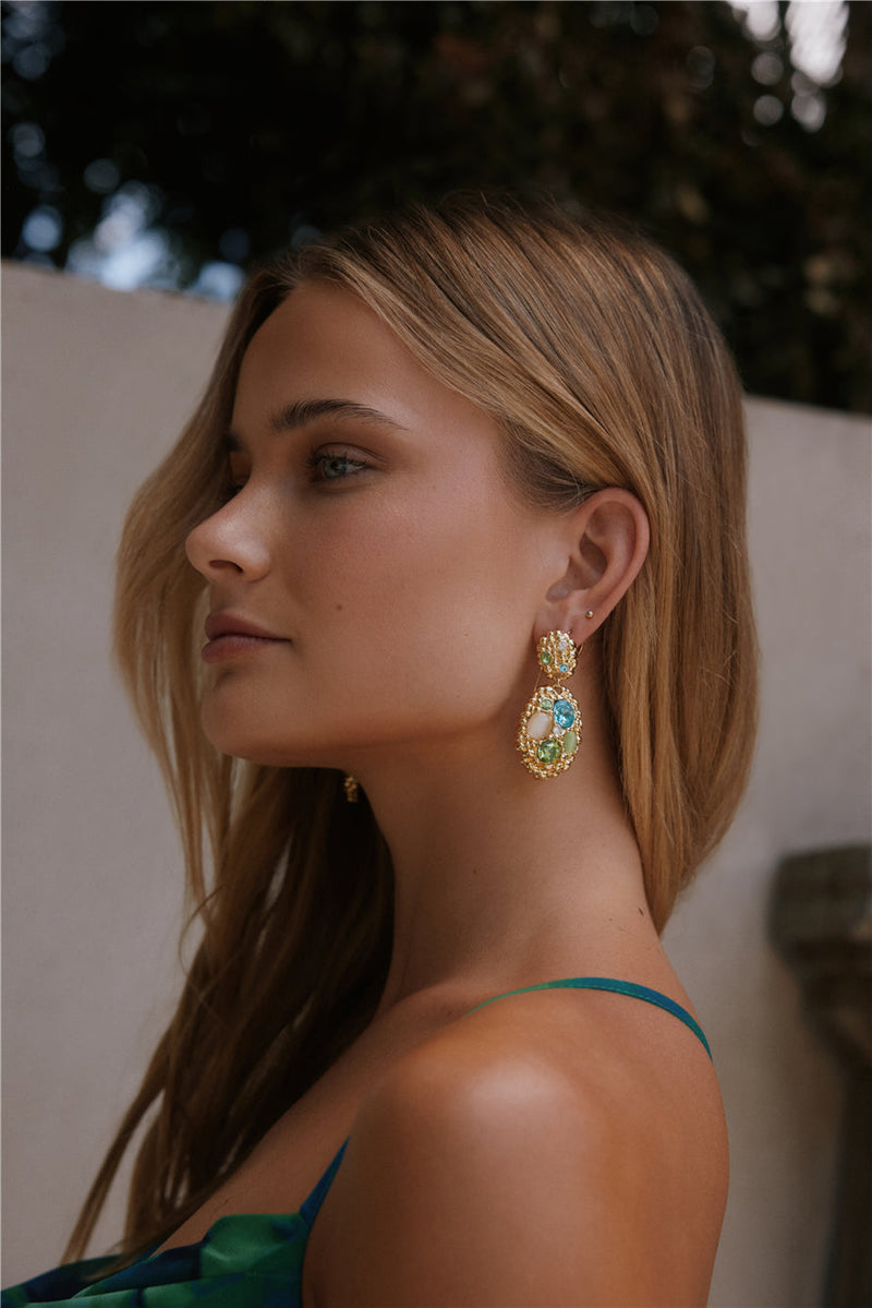 18k Gold Plated Ocean Glimmer Earrings Gold