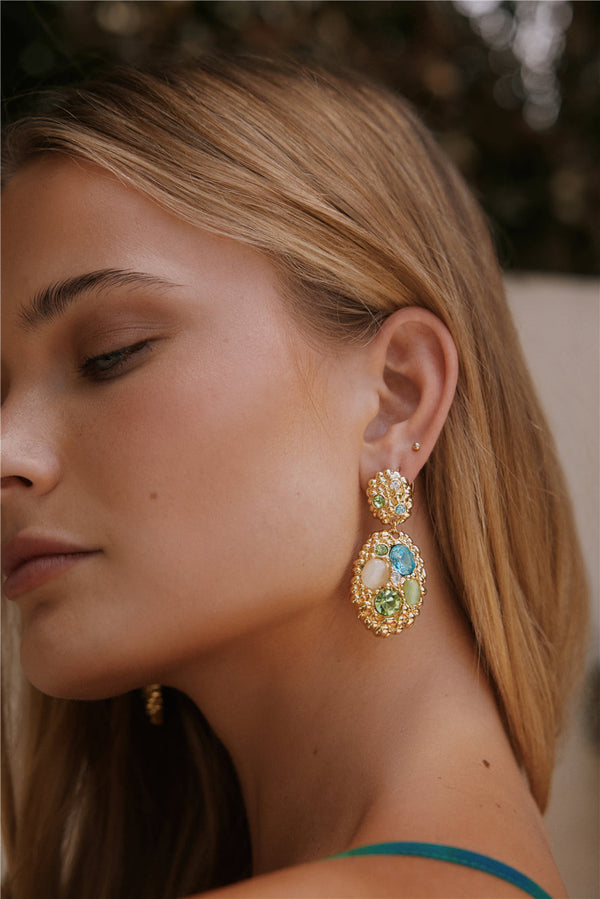 18k Gold Plated Ocean Glimmer Earrings Gold