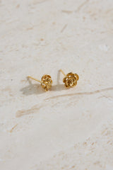 18k Gold Plated Bed Of Roses Earrings Gold