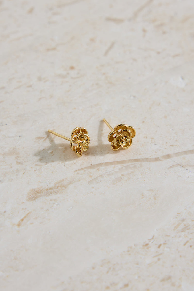 18k Gold Plated Bed Of Roses Earrings Gold