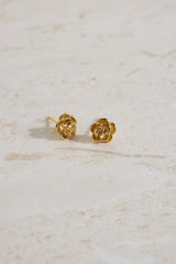 18k Gold Plated Bed Of Roses Earrings Gold
