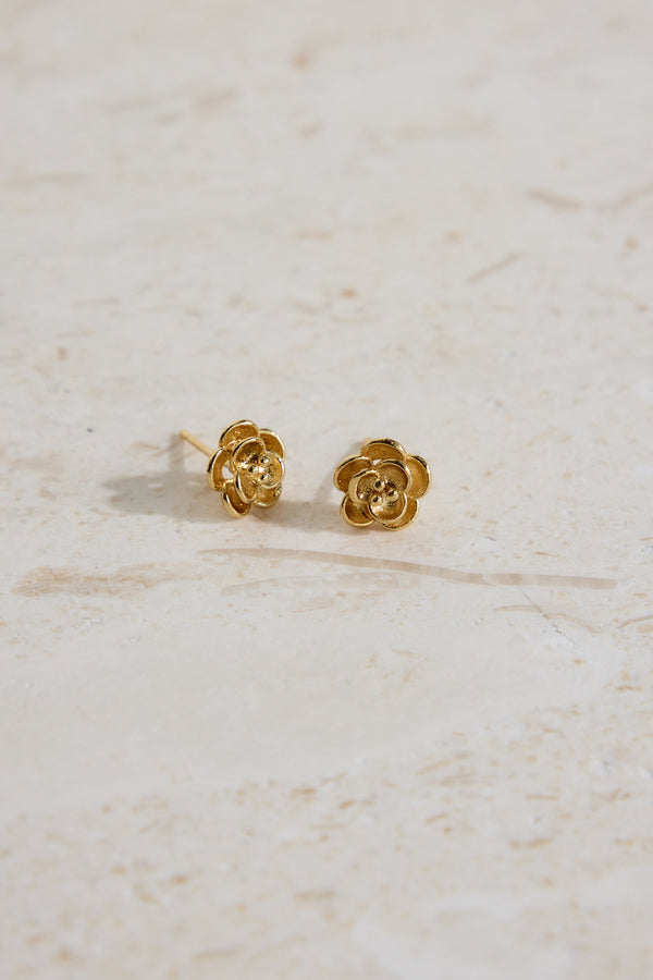18k Gold Plated Bed Of Roses Earrings Gold