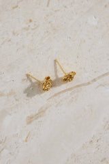 18k Gold Plated Bed Of Roses Earrings Gold