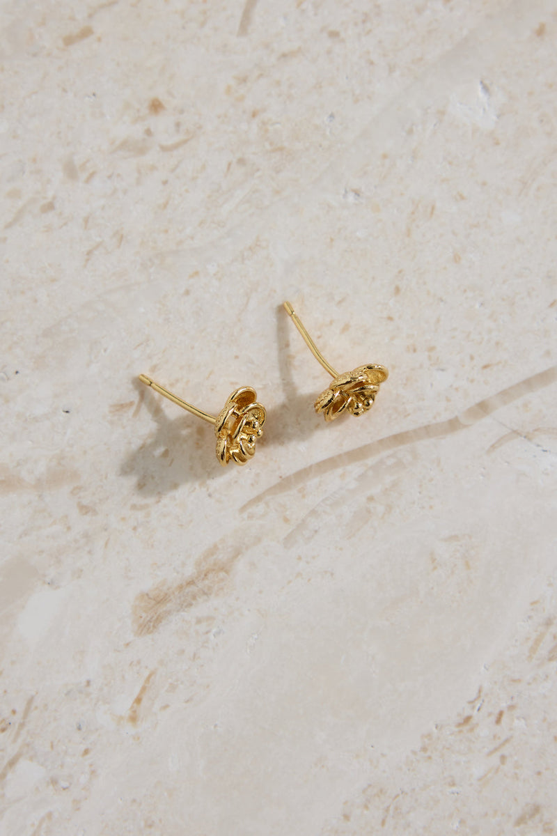 18k Gold Plated Bed Of Roses Earrings Gold