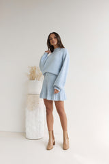 Season Of Dreams Knit Mini Skirt Blue