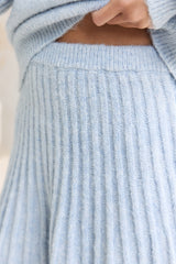 Season Of Dreams Knit Mini Skirt Blue