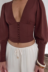Brush Of Luck Long Sleeve Top Brown