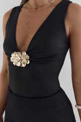 Somewhere She Shines Bodysuit Black