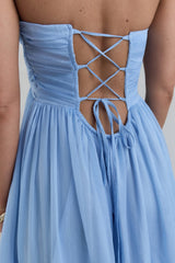 Unforgettable Style Strapless Maxi Dress Blue