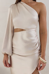 Whisk Away Midi Dress Champagne