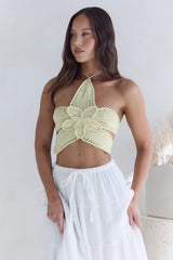 Monte Carlo Muse Knit Halter Top Yellow