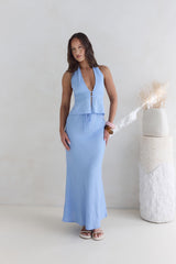 Aquatic Wonder Maxi Skirt Blue