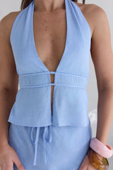 Aquatic Wonder Halter Top Blue