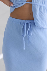 Aquatic Wonder Maxi Skirt Blue