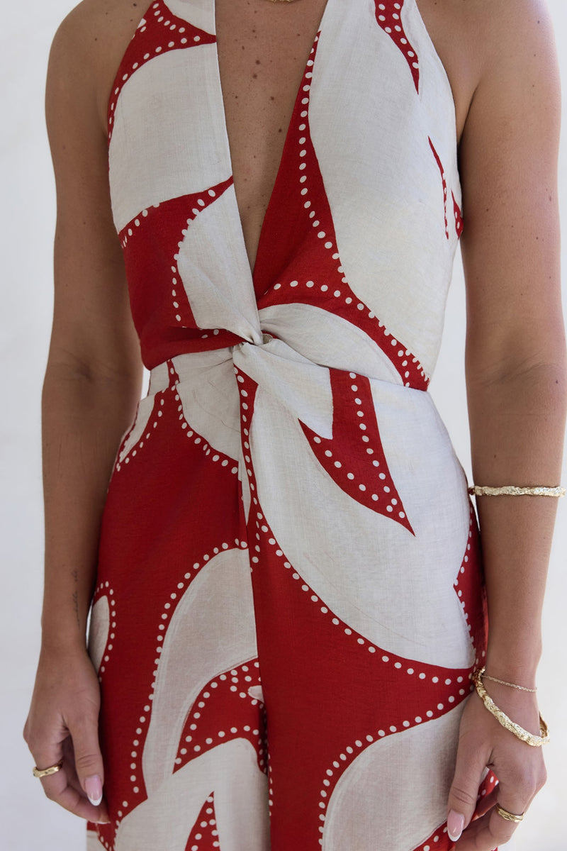 Arlette Halter Jumpsuit Arlette Red