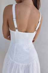 Jasmine Jewel Embroidered Maxi Dress White