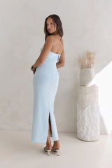 Sunny Daze Strapless Maxi Dress Blue