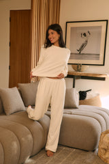 Sofia Cloud Fleece Wide Leg in Meringue