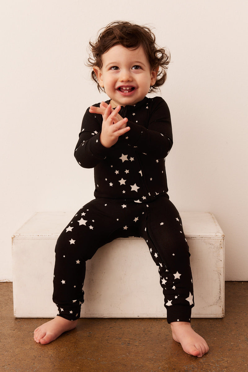 Ryder Cloud Jersey One Piece in Black Stars