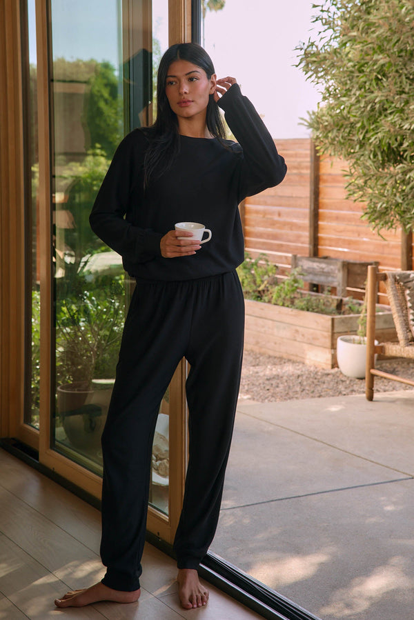 Kelly Cloud Fleece Jogger in Noire
