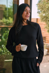 Kennedy Cloud Fleece Sweatshirt in Noire