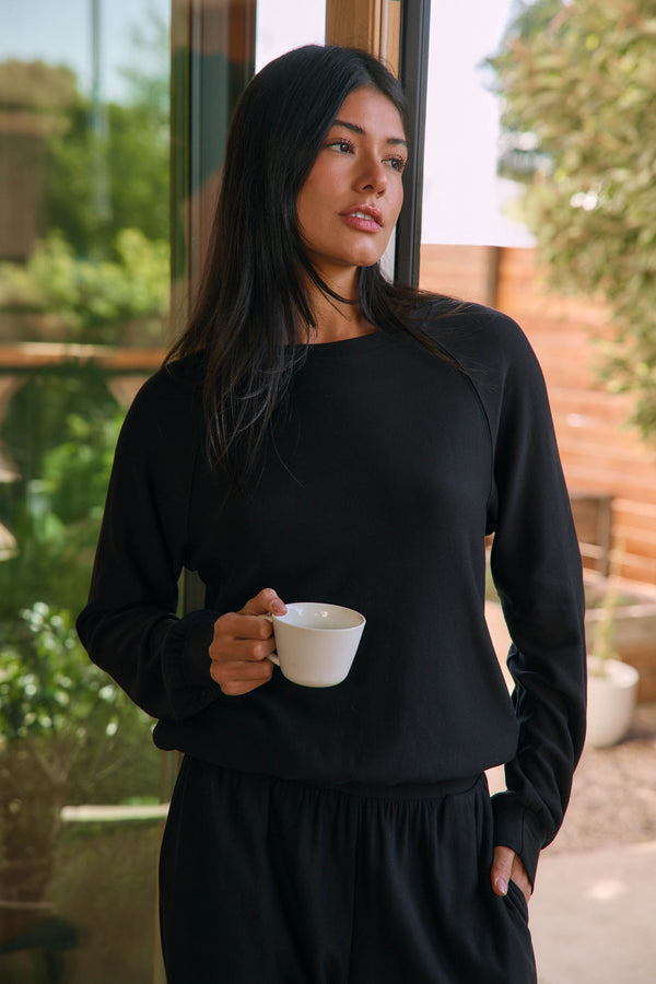 Kennedy Cloud Fleece Sweatshirt in Noire