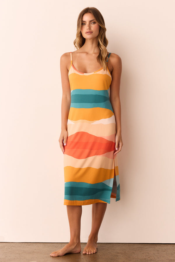 Chanelle Cloud Jersey Slip Dress in Sunset