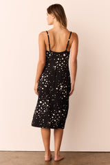 Chanelle Cloud Jersey Slip Dress in Black Stars
