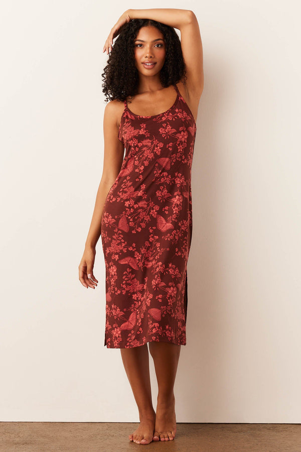 Chanelle Cloud Jersey Slip Dress in Botanical