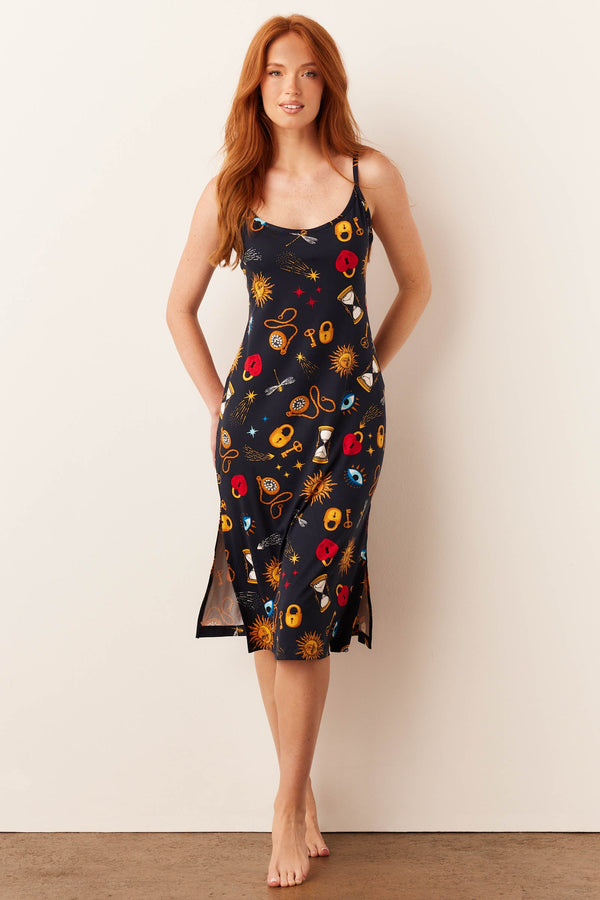 Chanelle Cloud Jersey Slip Dress in Mystic