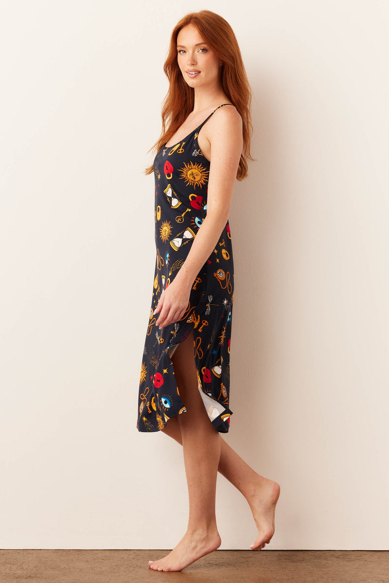 Chanelle Cloud Jersey Slip Dress in Mystic