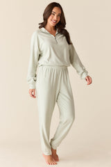 Felicia Cloud Fleece Half Zip in Mist